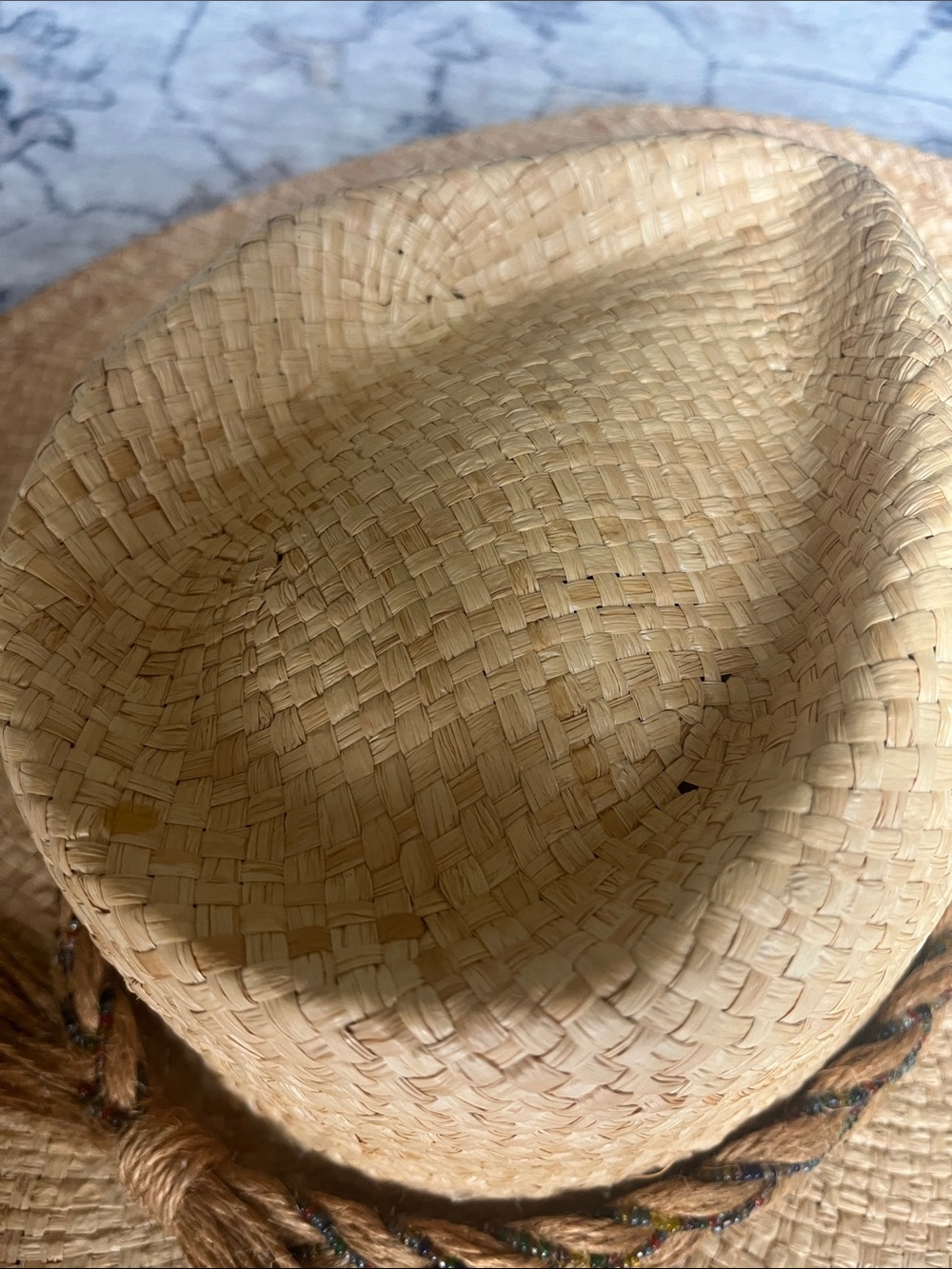 Women's Natural Straw Sun Hat with Braided Tie - Picture 4 of 6